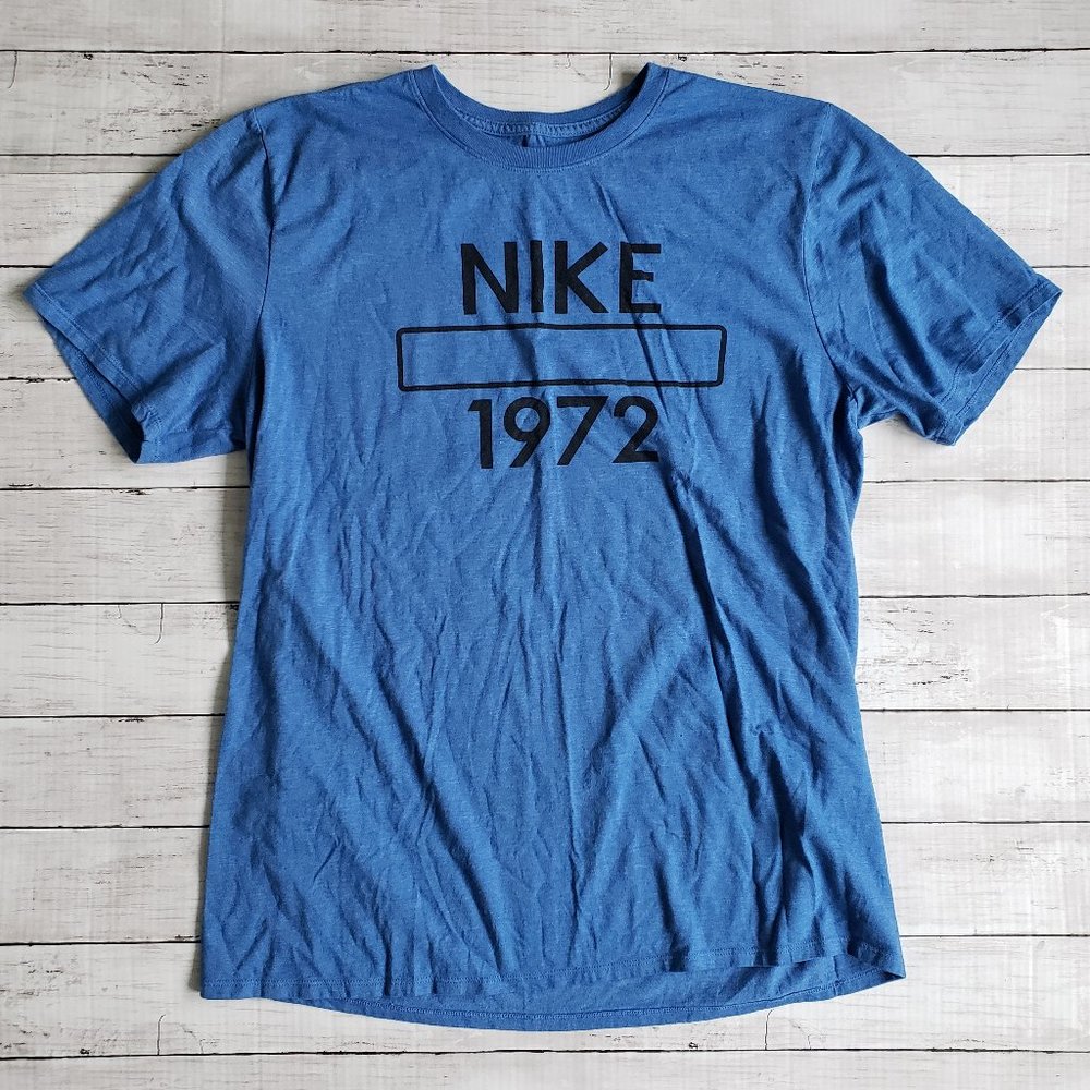 NIKE 1972 Athletic Cut Short-Sleeve Blue Tee T-Shirt XL